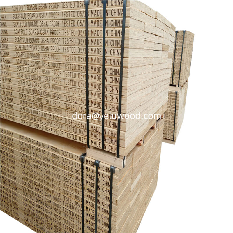 China-Made Pine LVL Scaffold Board, H20 Waterproof Coating, Outdoor Structural Use